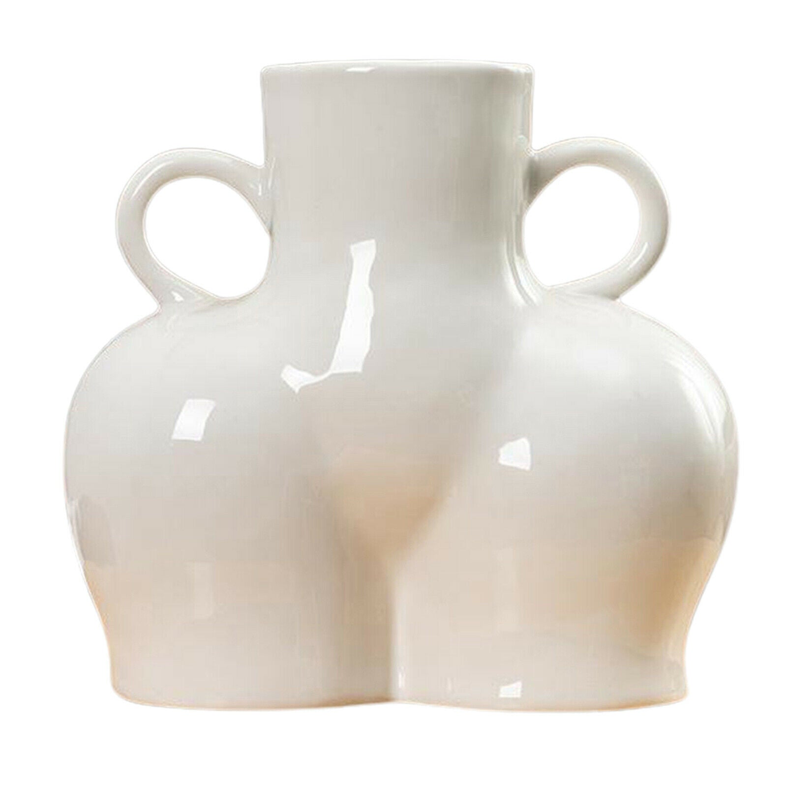 Human Body Flower Vase Planter Pot Desktop Photo Prop Ornament B S White