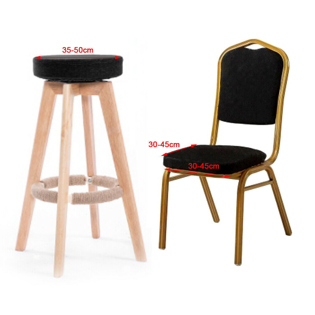 5 Pieces Polyester Spandex Dining Chair Seat Cover Cushion Wedding Banquet Chair