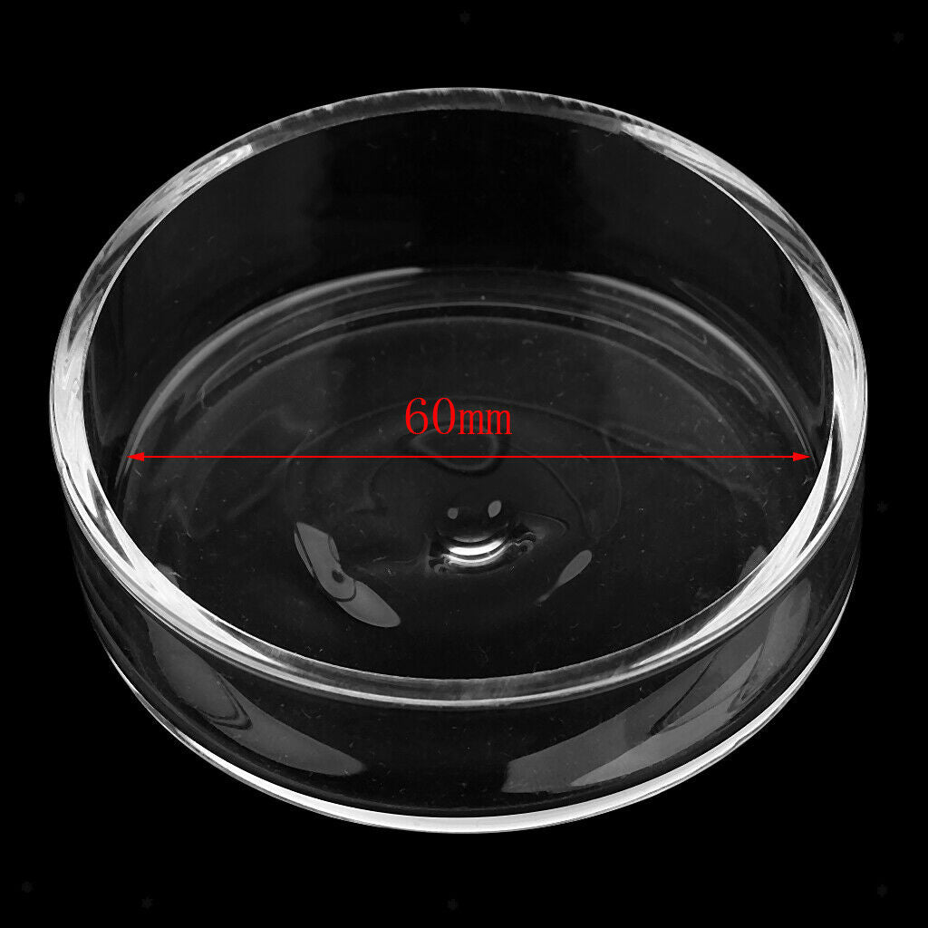 3 pcs Aquarium Glass Round Shape Shrimp Feeding Feeder Dish Food Basin