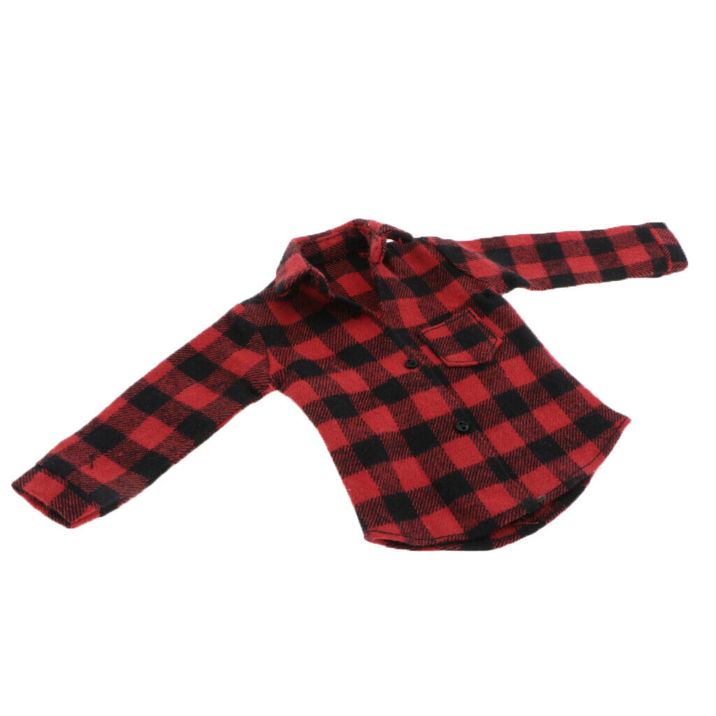 1:6 Scale Male Soldier Red Check Coat for Enterbay TC Action Figures Parts