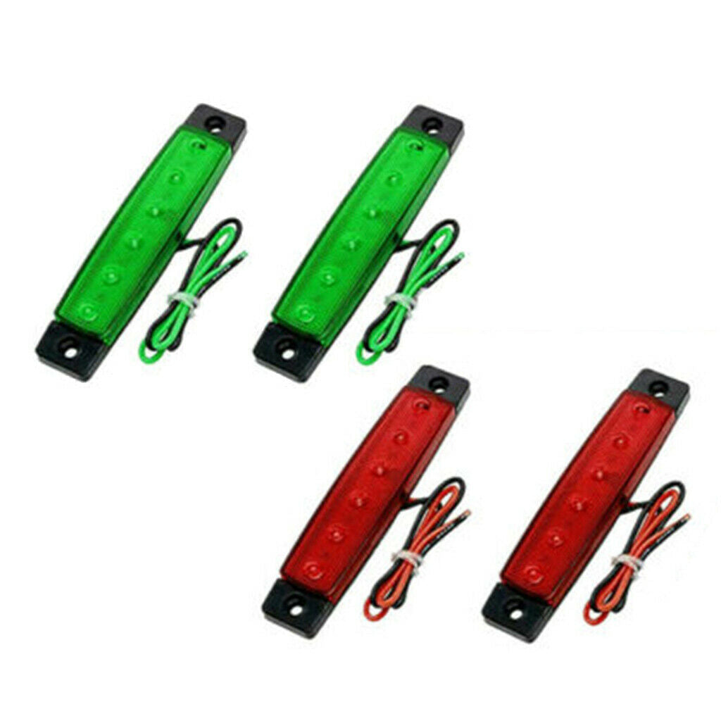 2 Pairs Of LED Navigation Lights Boat Yacht Skeeter DC 12V Red Green