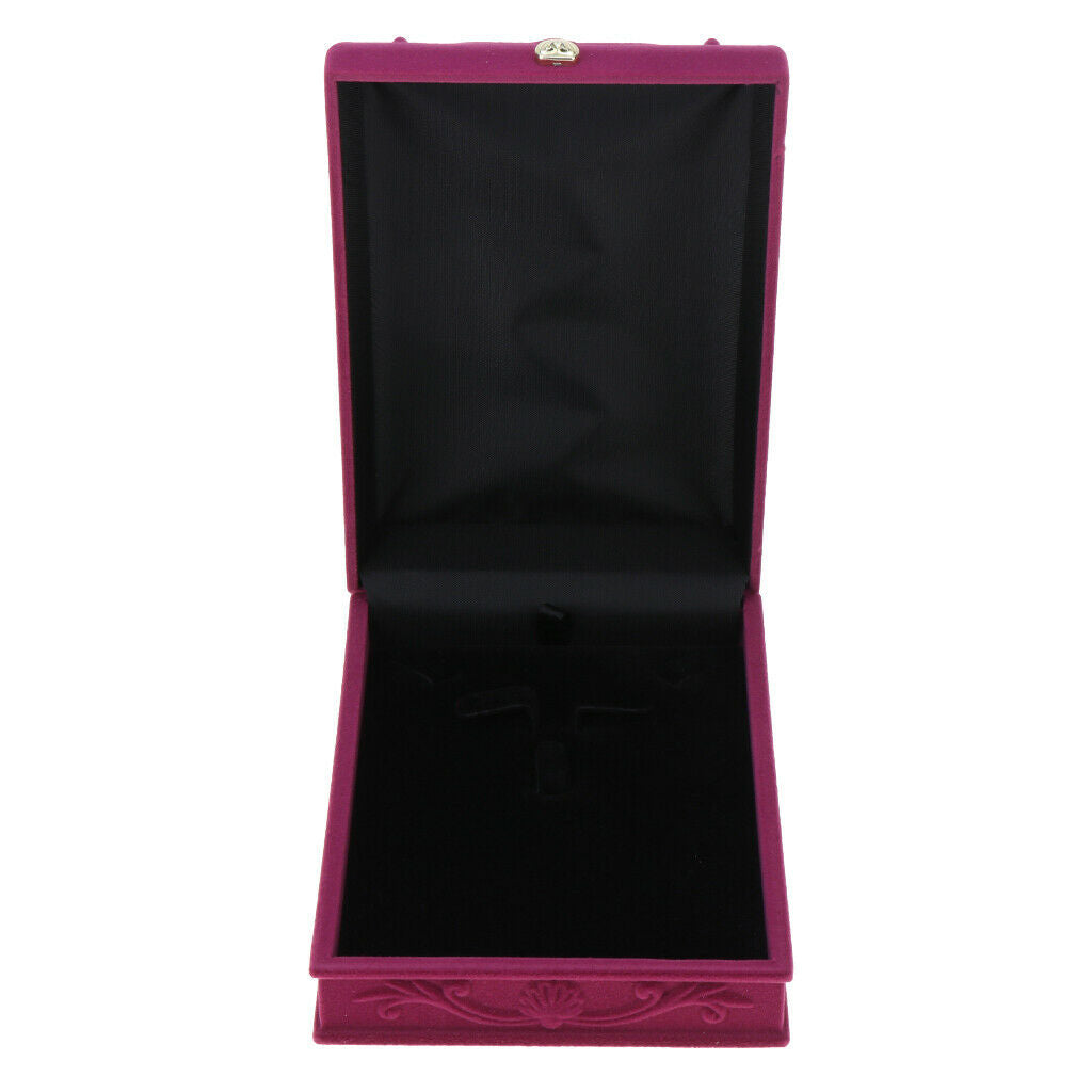 Embossed Velvet Jewelry Display Organizer Case Holder Storage Box Universal