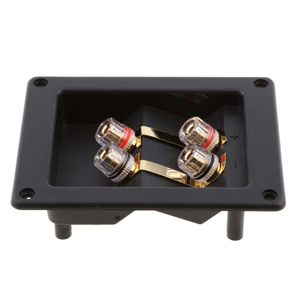 2X Double Speaker Subwoofer Box Square Box Twin Dual Terminal Binding Post