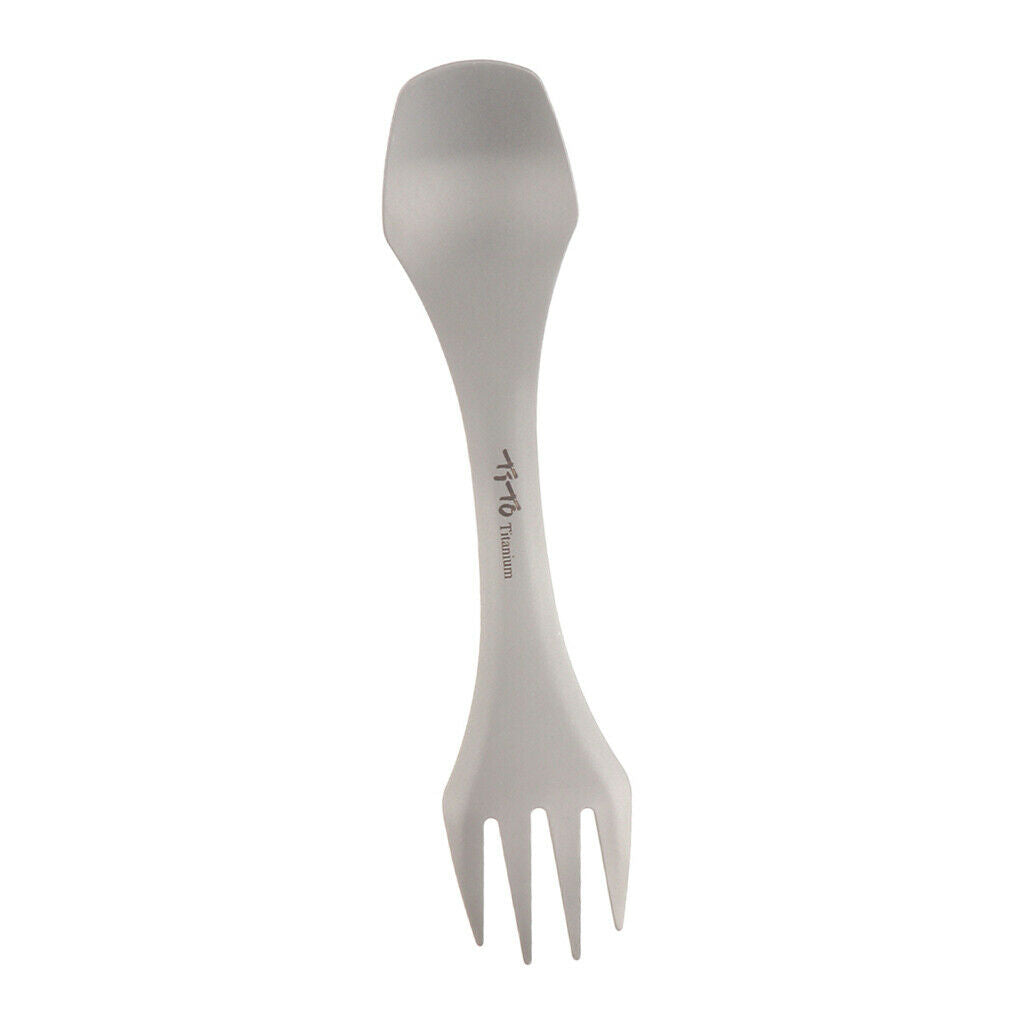 Camping Titanium Spork Fork Spoon Backpacking Cutlery 2 in 1 Titanium Color