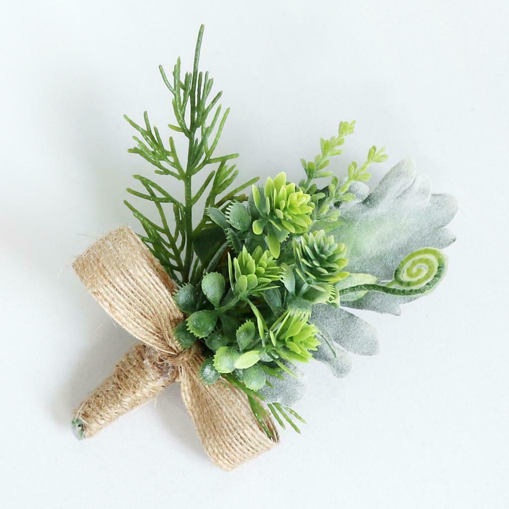 Plastic Succulent Plants Simulation Corsage Flower for Wedding Prom Party 3