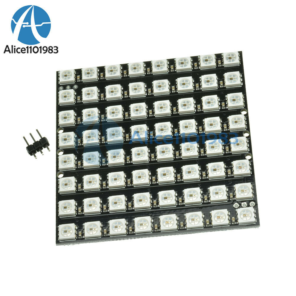 WS2812 8*8 64 LED Matrix LED 5050 RGB Full-Color Driver Black Board for Arduino