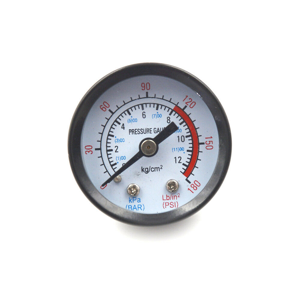 10mm Thread Gas Air Pump Pressure Gauge Compressor Manometer 0-12BAR 0-180PSI WF