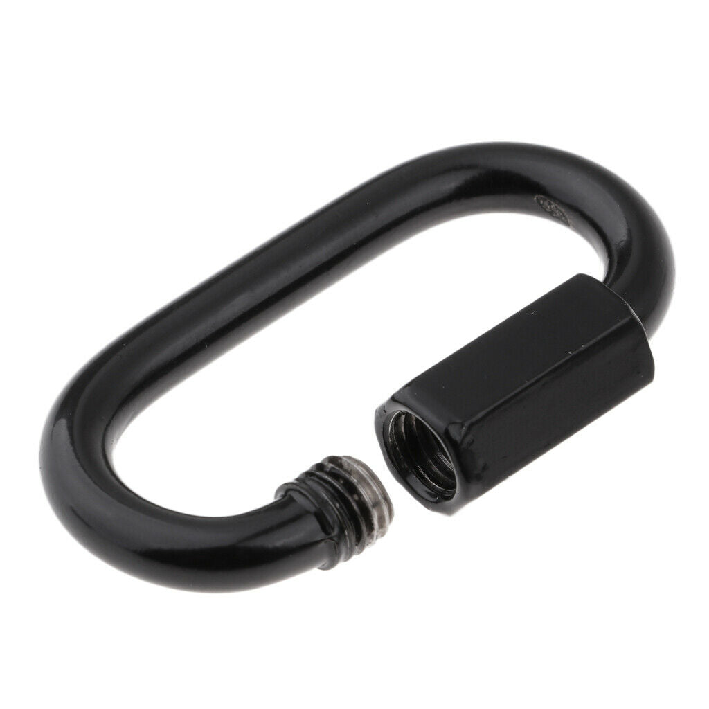 Pack of 4 Carabiners Quick Couplings in D Shape, Chain Links Made of 316