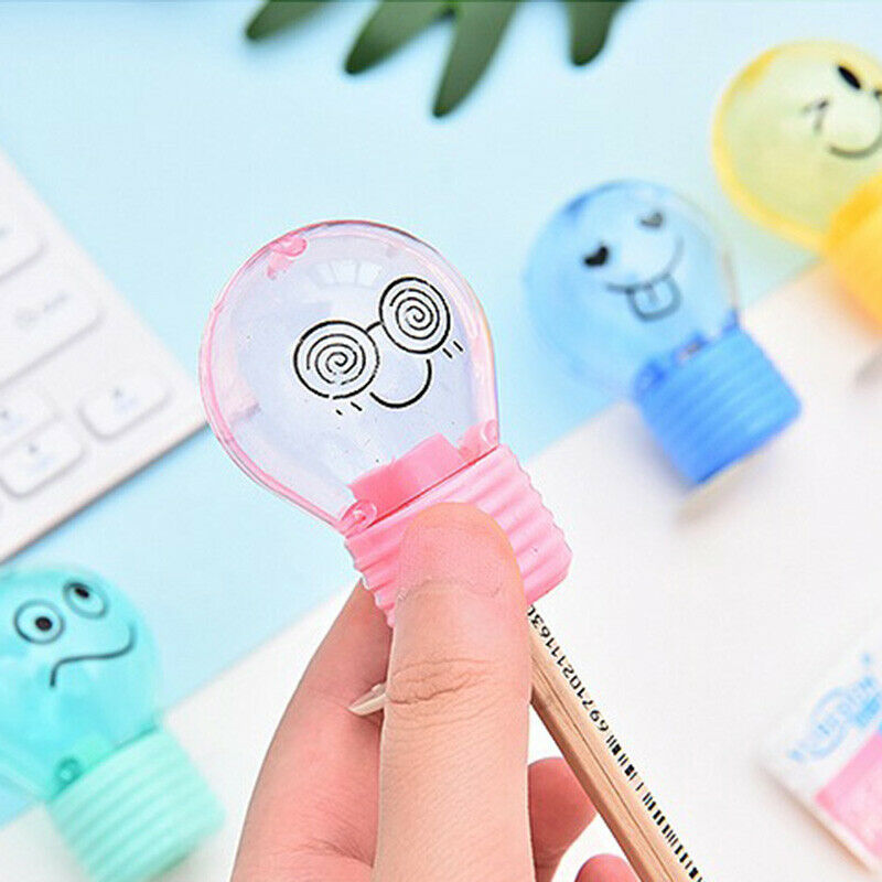 Bulb Pencil Sharpener Creative Plastic For Kids Gifts Stationery School Suppl Qx