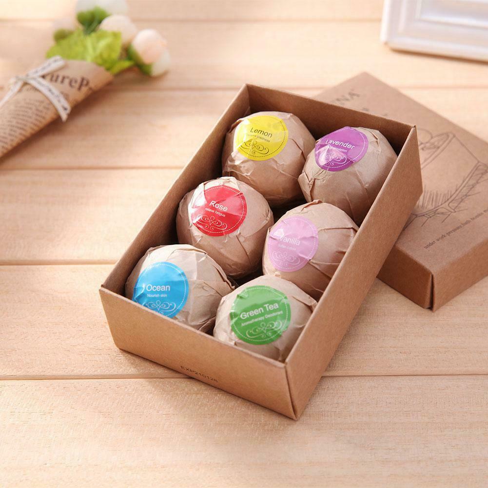 6pcs Sooth Natural Whiten Bubble Bath Salt Ball Essential Oil Shower Balls @
