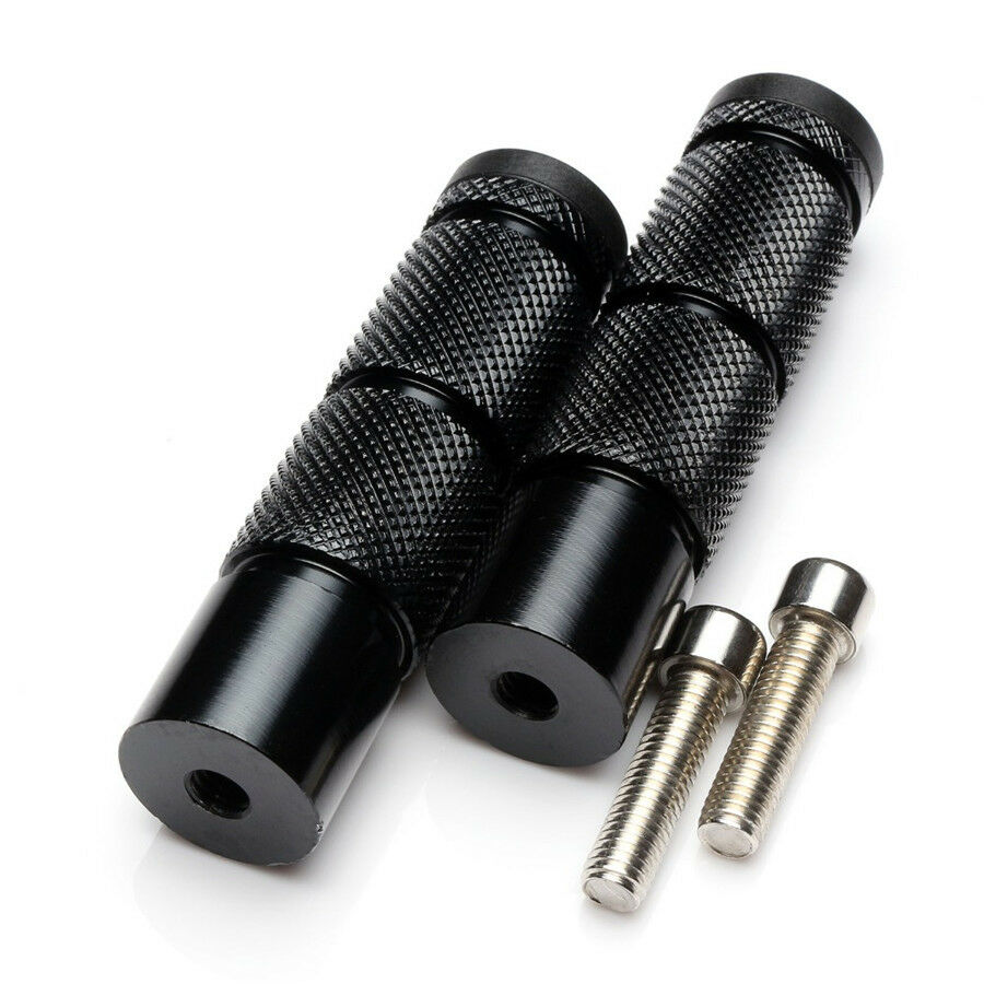 Pair CNC Aluminum Motorcycle Foot Pegs Footpegs Rear Set Foot Rests Pedals Black