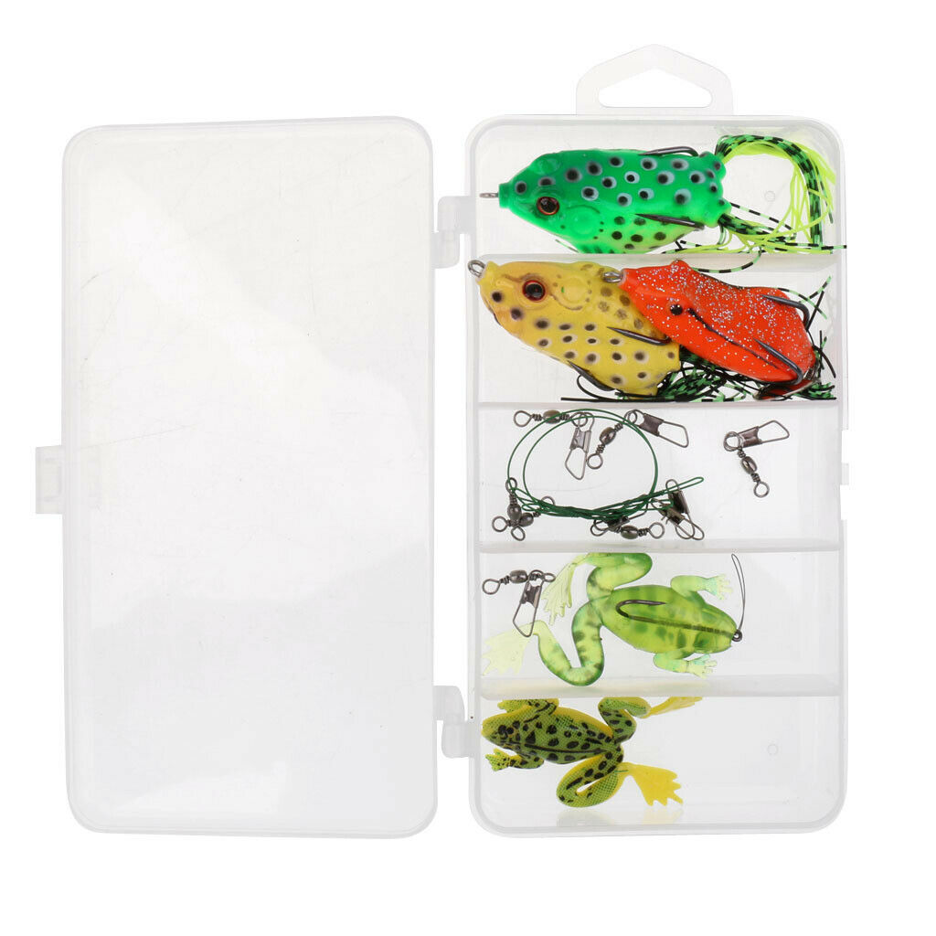 13pcs Plastic Frog Lure Fishing Baits Crankbaits Hooks Fishing Accessories
