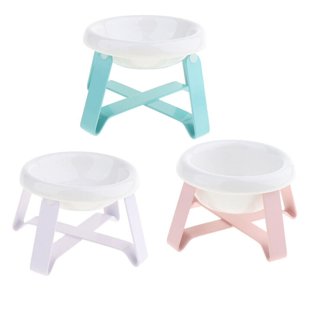 Pet Bowl Holder Cat Dog Dining Table Bowl Non-Slip Stand Support Green
