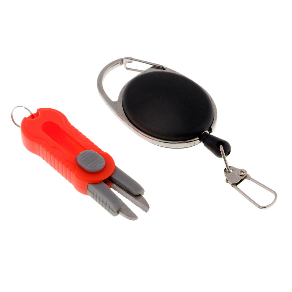Plastic Tube Cutter Fishing Zinger Retractor Fly Fishing Tools Combo Red