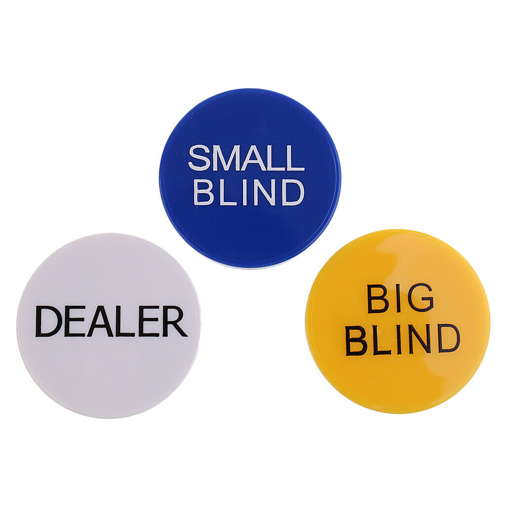 Portable 1 Set Poker Buttons Small Blind & Big Blind & Dealer Button 5cm