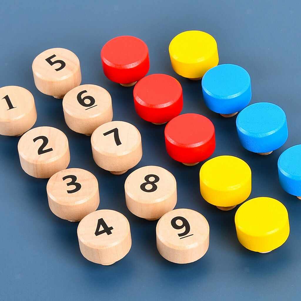 Screw Color Cognition Toys, Wooden Number Puzzle, Montessori Toys for Toddlers,