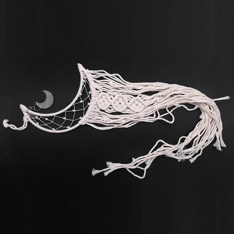Bohemian Chic Macrame Wall Hanging Tapestry Moon Dreamcatcher Wall Decor Boho I4