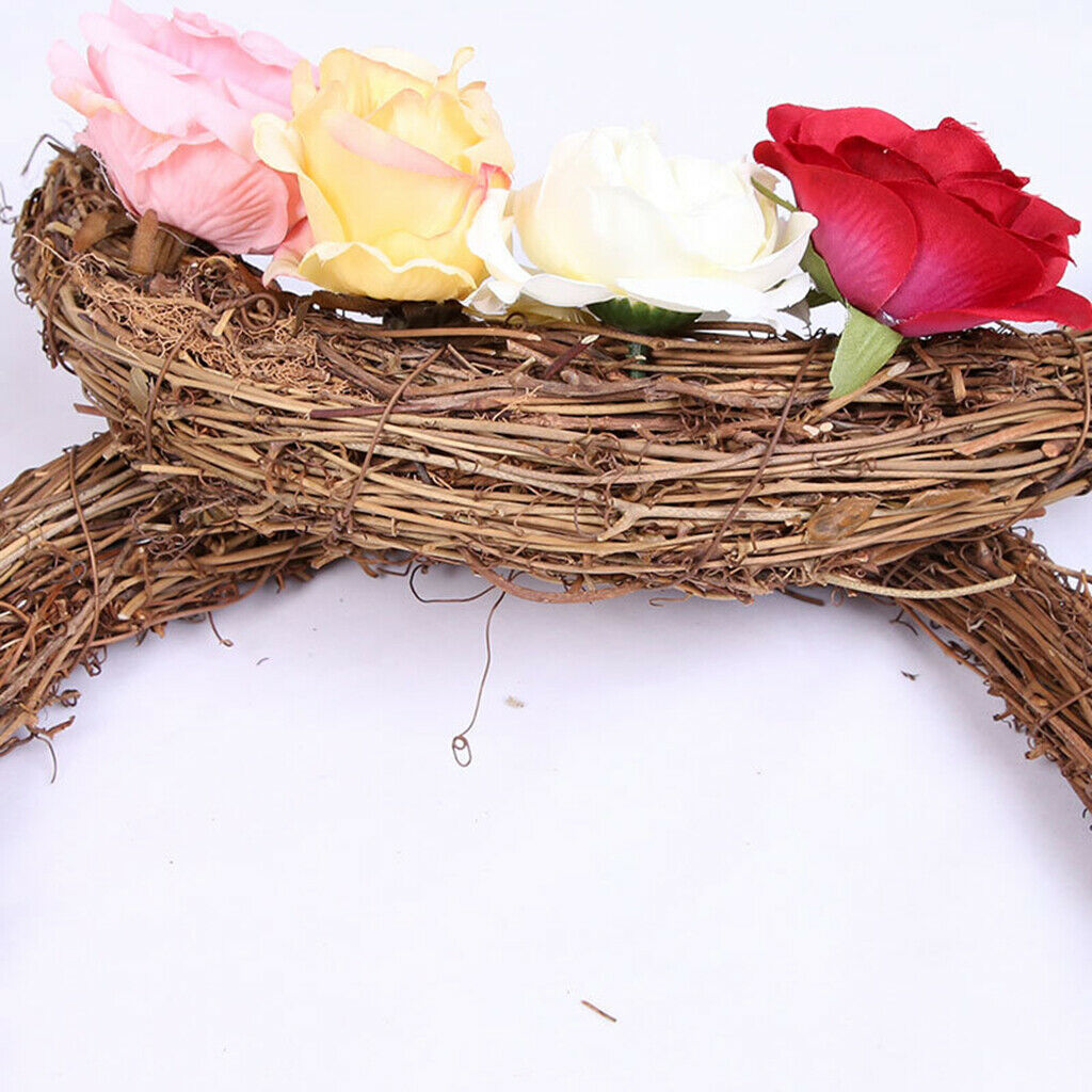Wreath DIY Rattan Moon Shape Vine Frame Door Wall Party Decors Wreaths