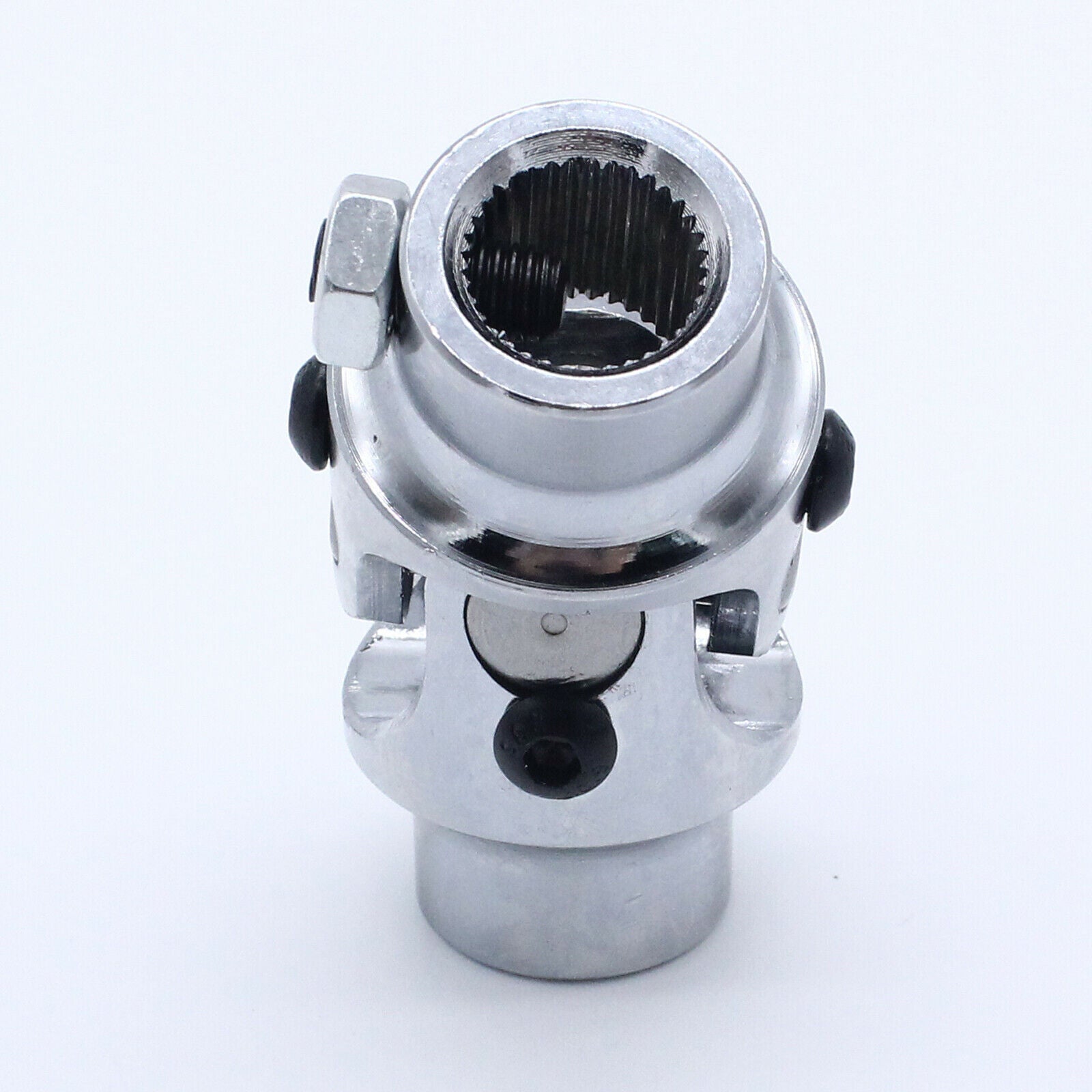 Car Chrome Round Single Steering Shaft 3/4"-36 Spline 3/4" DD 1x Replacement