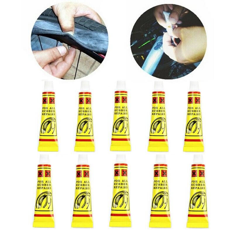 5 PACK Bike Bicycle Tire Tube Patch Glue Rubber Cement Puncture Repair Tools