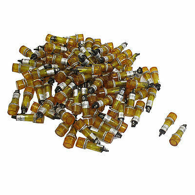100 Pcs DC 24V 10mm Yellow Illuminated Signal Indicator Light Pilot Lamp XD10-3