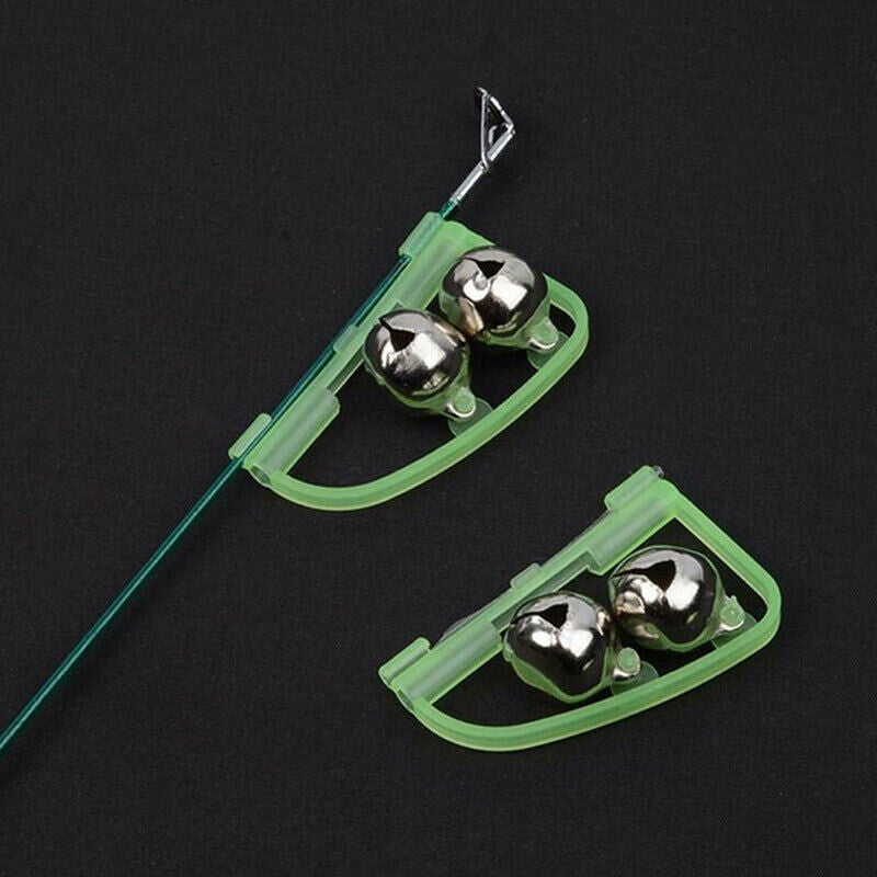 Fluorescent Fishing Tackle Rod Pole Tip Clip Twin Bell Alarm Alert Night .l8