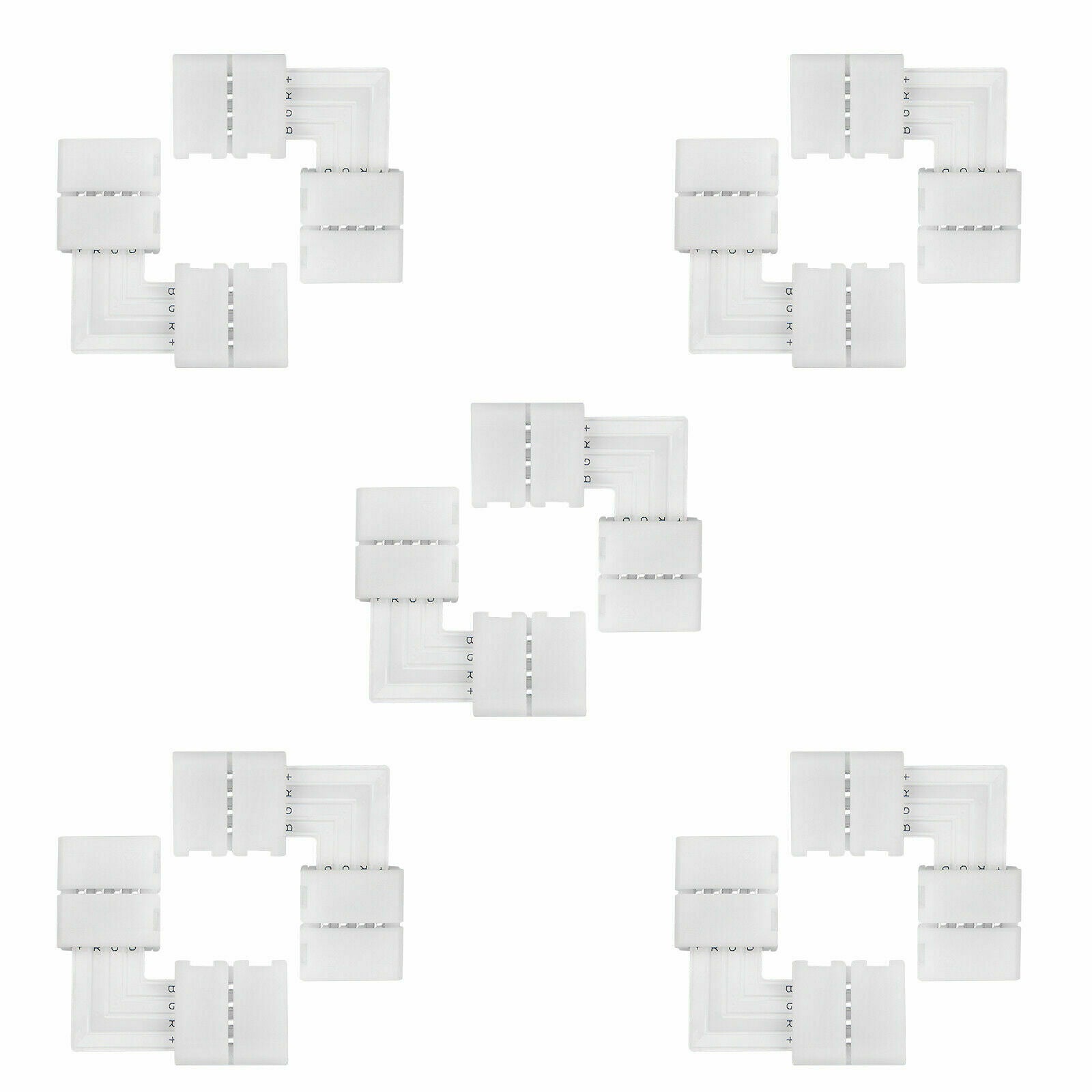 10X 10mm L-Shape 4pin Corner Connector Adapter for 5050/3528 LED RGB Strip Light