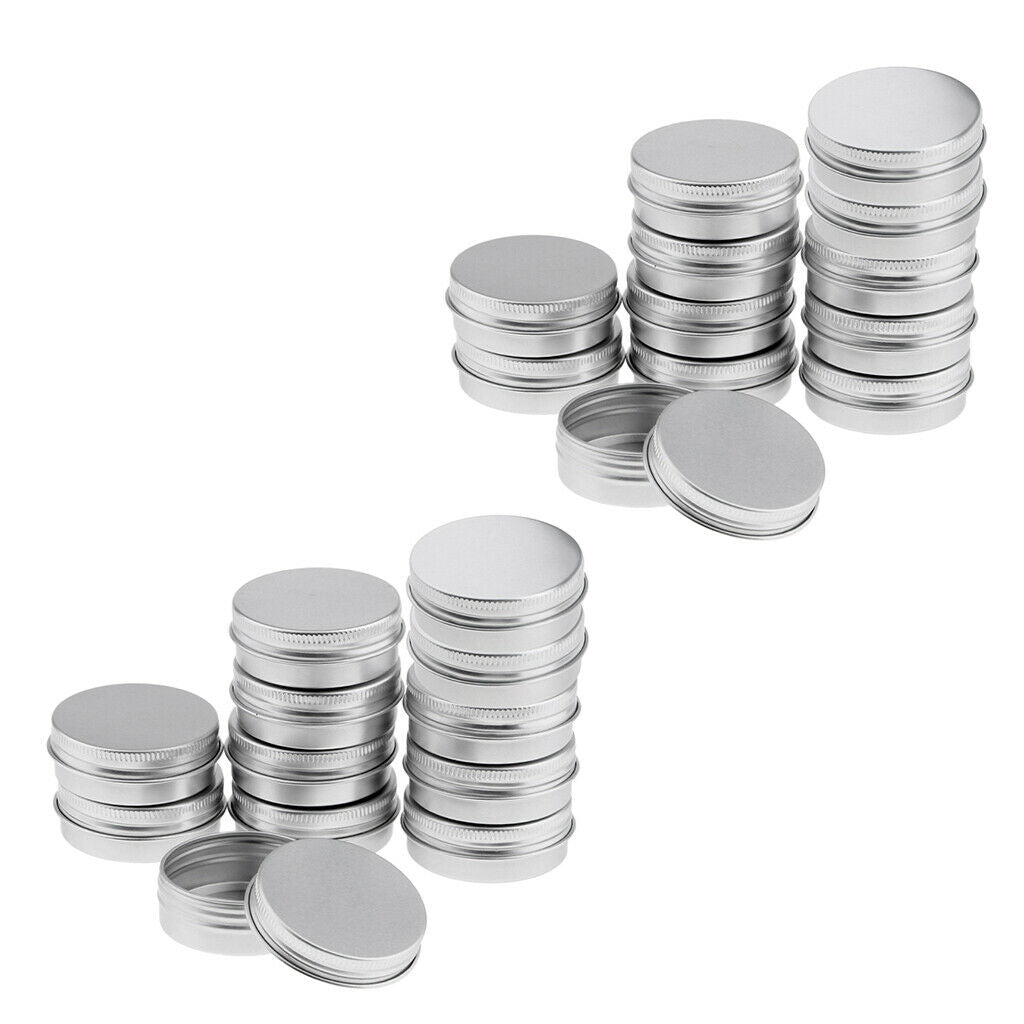 30ml Aluminum Cosmetic Tin Pot Lip Balm Jars Container Box Oil Wax Tins 24x