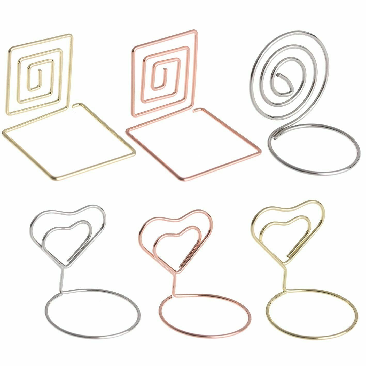 Clamp Ring Shape Photos Clips Table Numbers Holder Place Card Clamps Stand