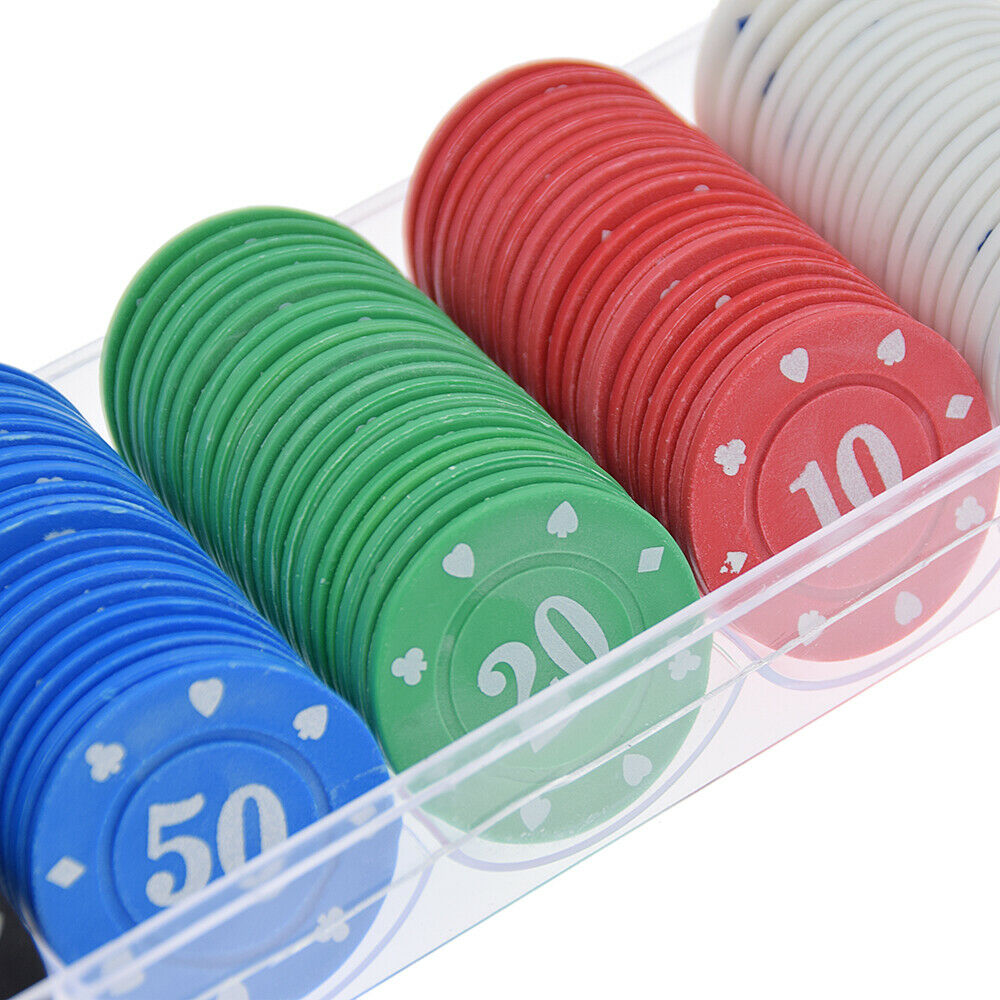 100Pcs Poker Chips Monte Carlo 4 Gram Choice of 5 Denominations Game Baccarat
