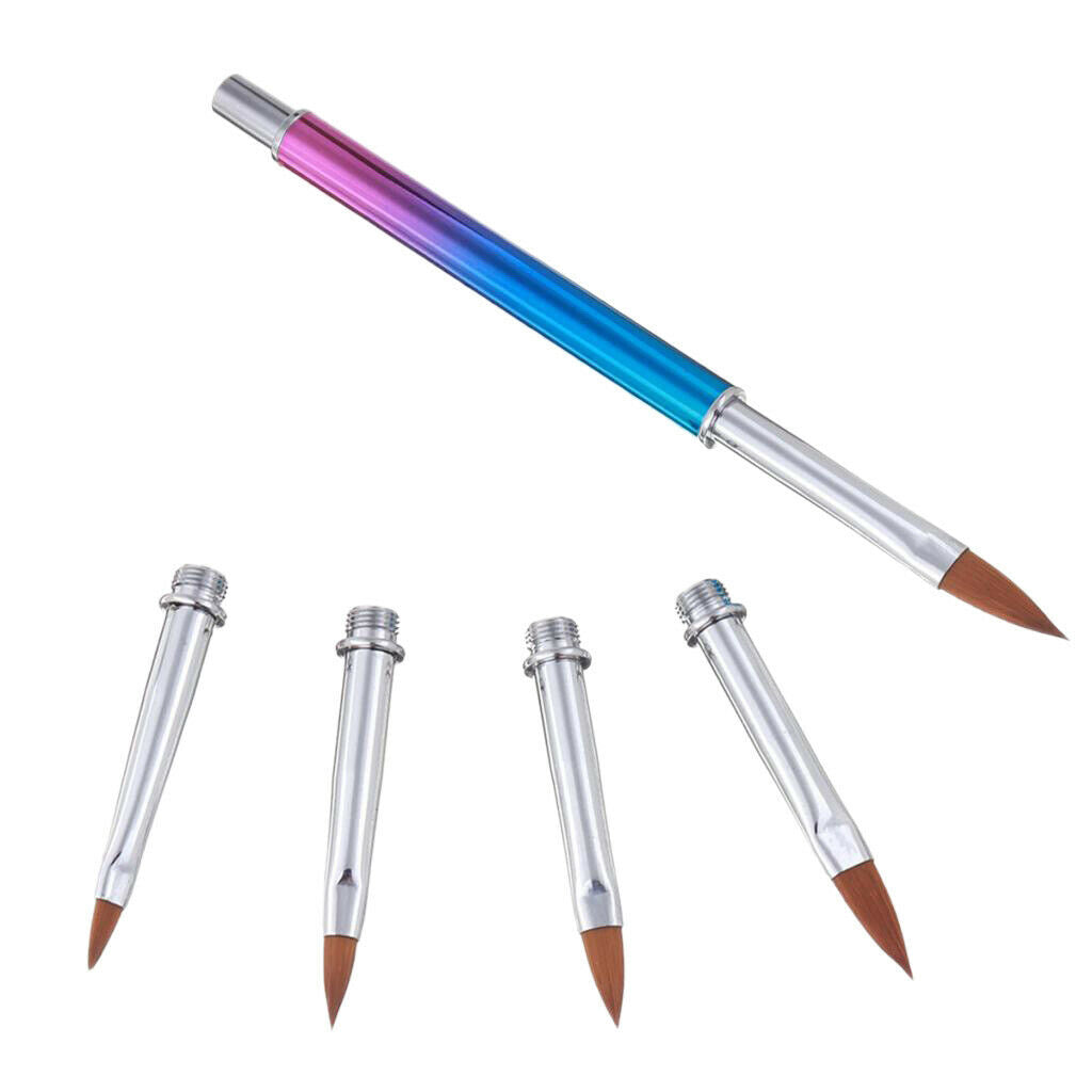 Nail Art Liner Brush,5Pcs Replacement Heads,Nail Art Tips UV Gel Painting