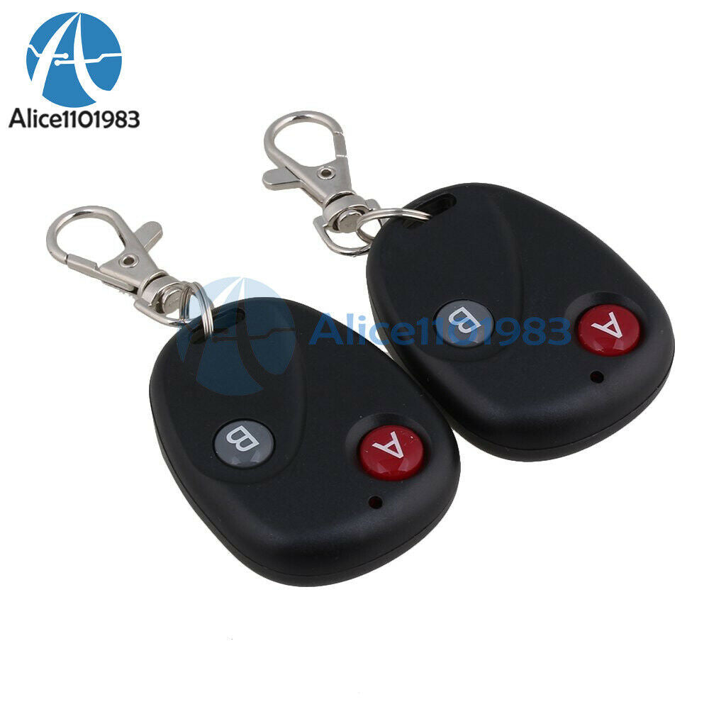 2PCS 433MHz RF Remote Control Key Garage Gate Door Transmitter Wireless DC 12V