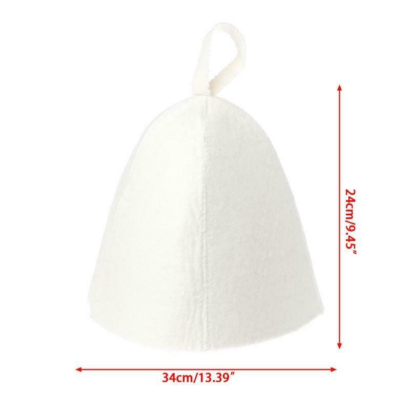White Wool Sauna Hat Anti Heat Cap For Bath House Head Protector Russian Style