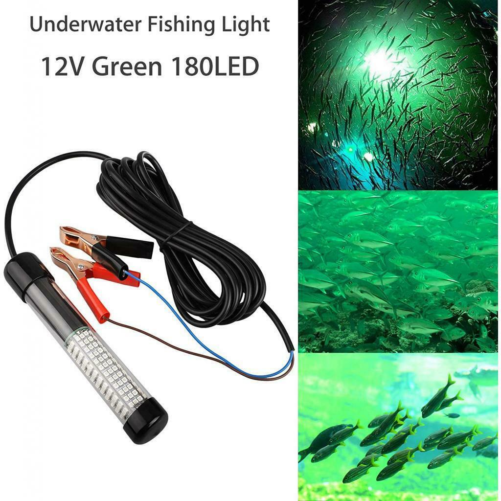 LED Underwater Fishing Light 12V Submersible Night Crappie Shad Squid Lamp -