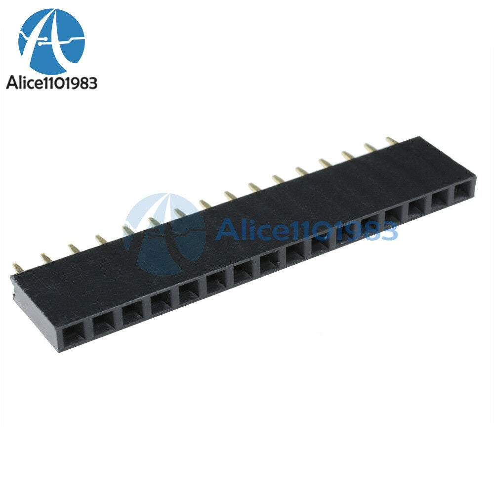 10PCS 16 Pin Single Row Female Straight Header Strip 2.54mm Pitch