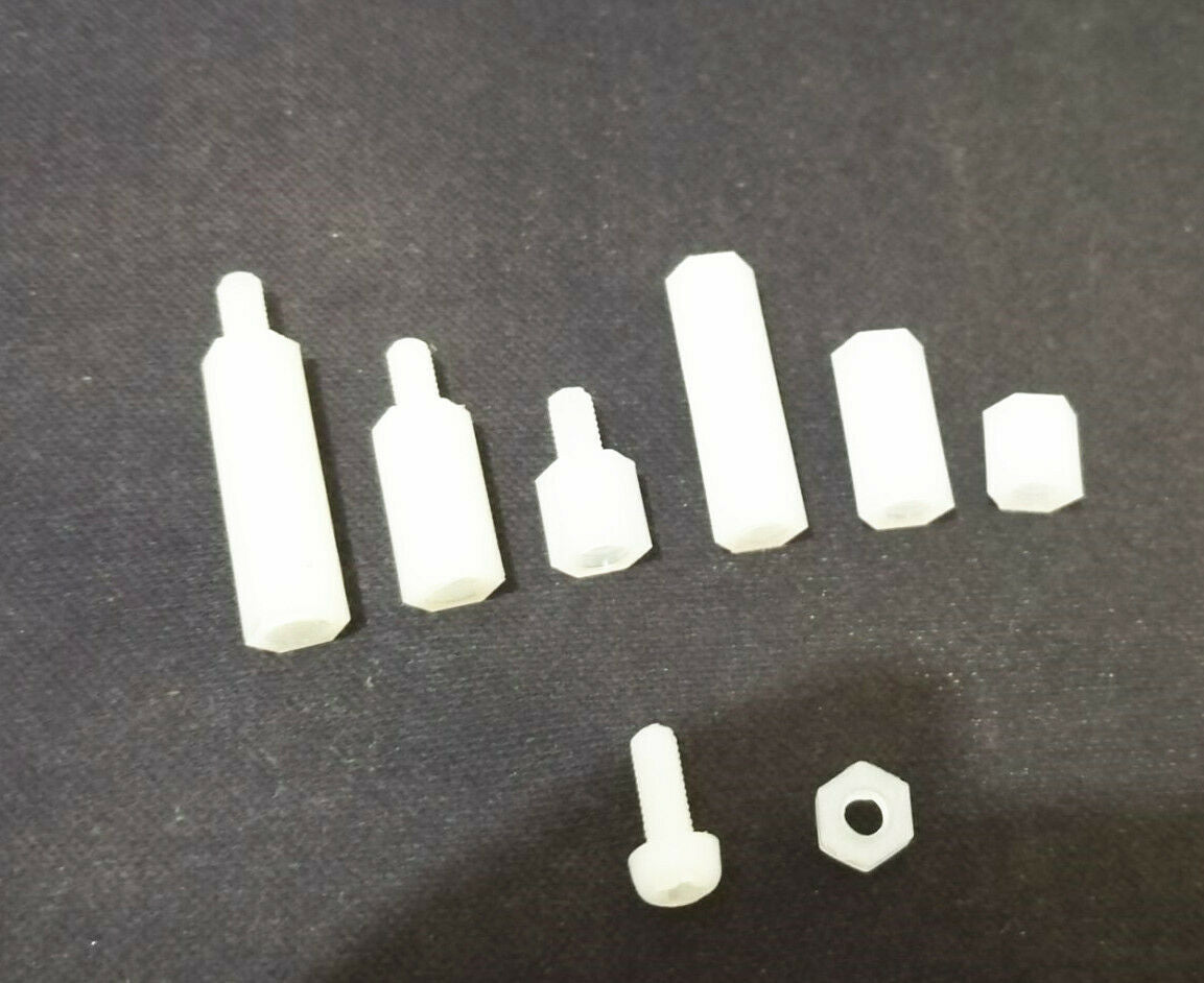 160Pcs White Metric M3  Assortment Stand-off Nylon Screws Bolt & Nuts Kit