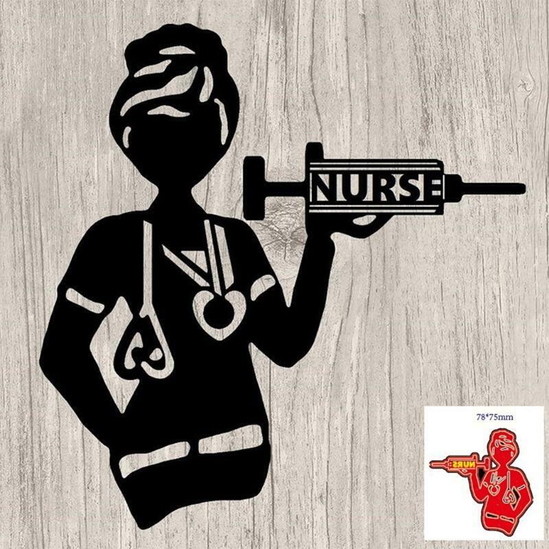Nurse Metal Cutting Dies Stencil DIY Scrapbooking Album Paper Card Template Mold