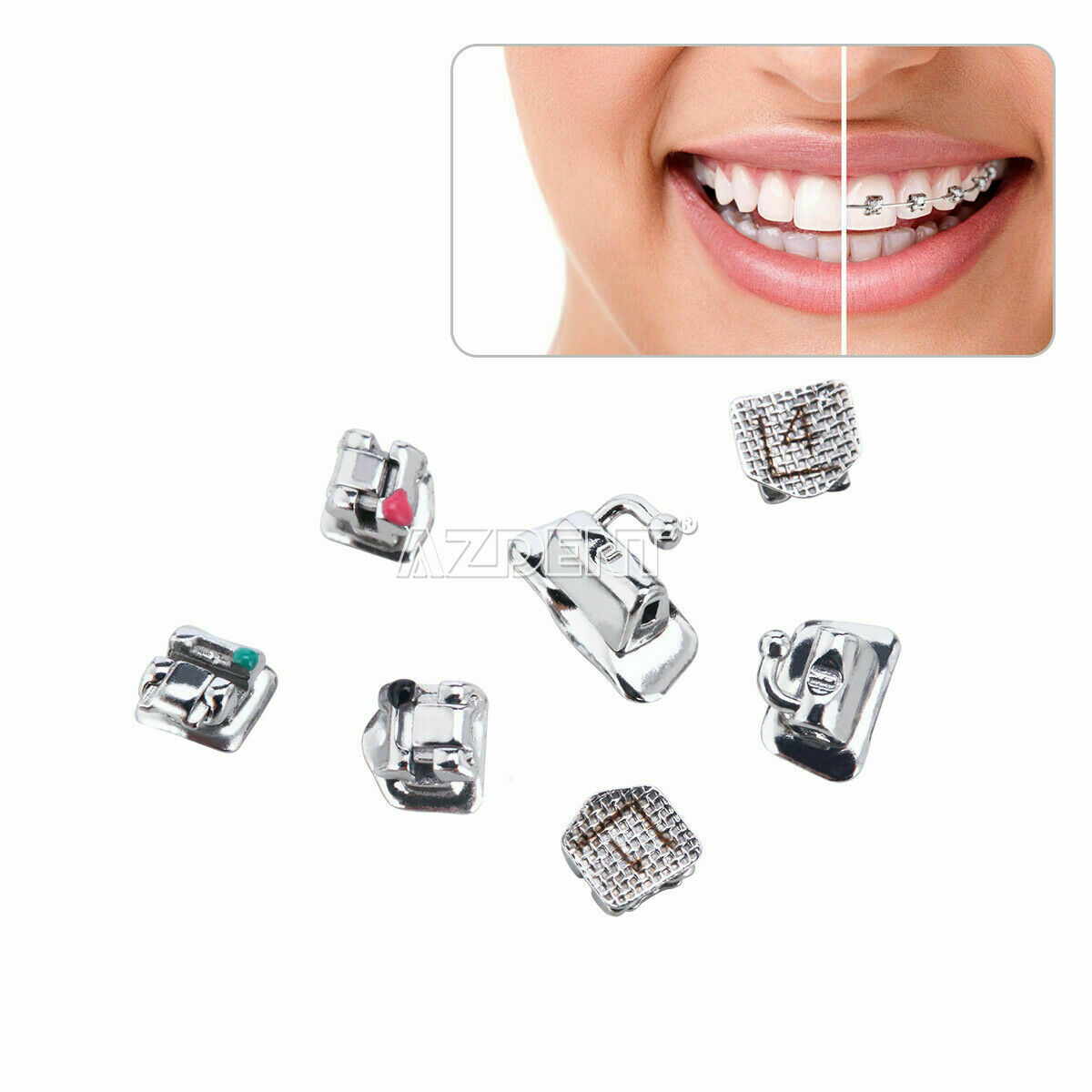 10Box AZDENT Metal Self-Ligating Brackets with Buccal Tube Damon Q system