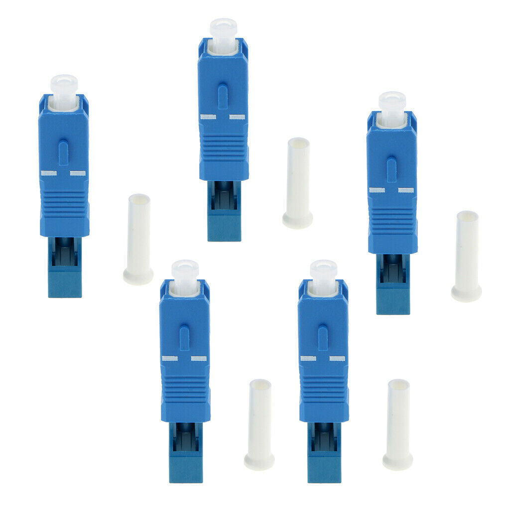 5 Pieces Single Mode SC to LC SC Male-LC Female Adapter Connector Blue