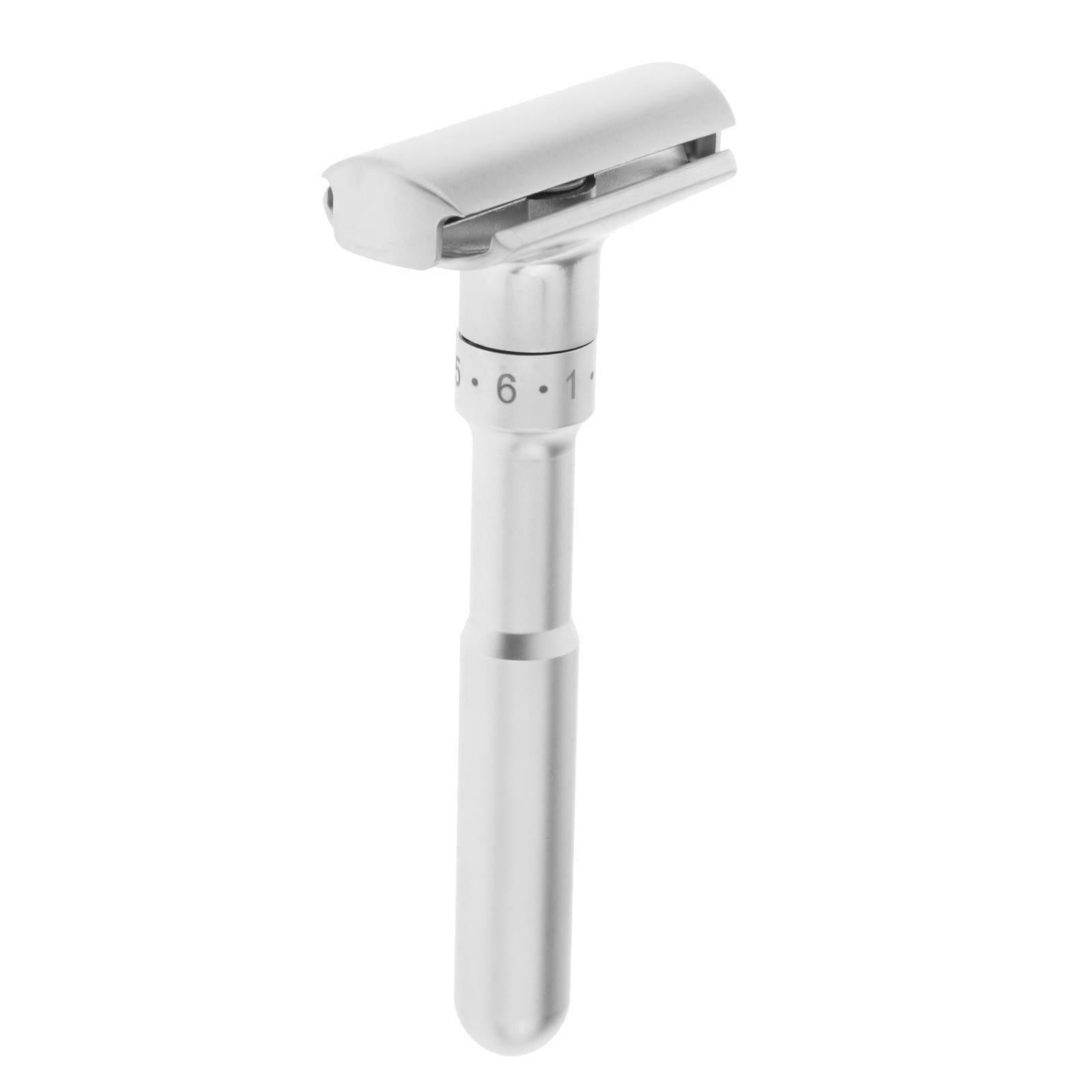 Adjustable Safety Razor with 5 Blades Mild to Aggressive 1-6 for file Hair