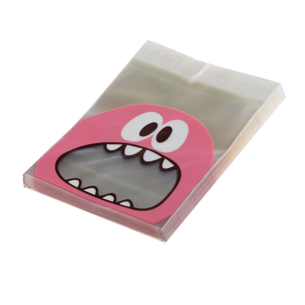 Cute Foodie Monster Self-Adhesive Cookie Candy Wrapping Gift Seal Bag-PNK
