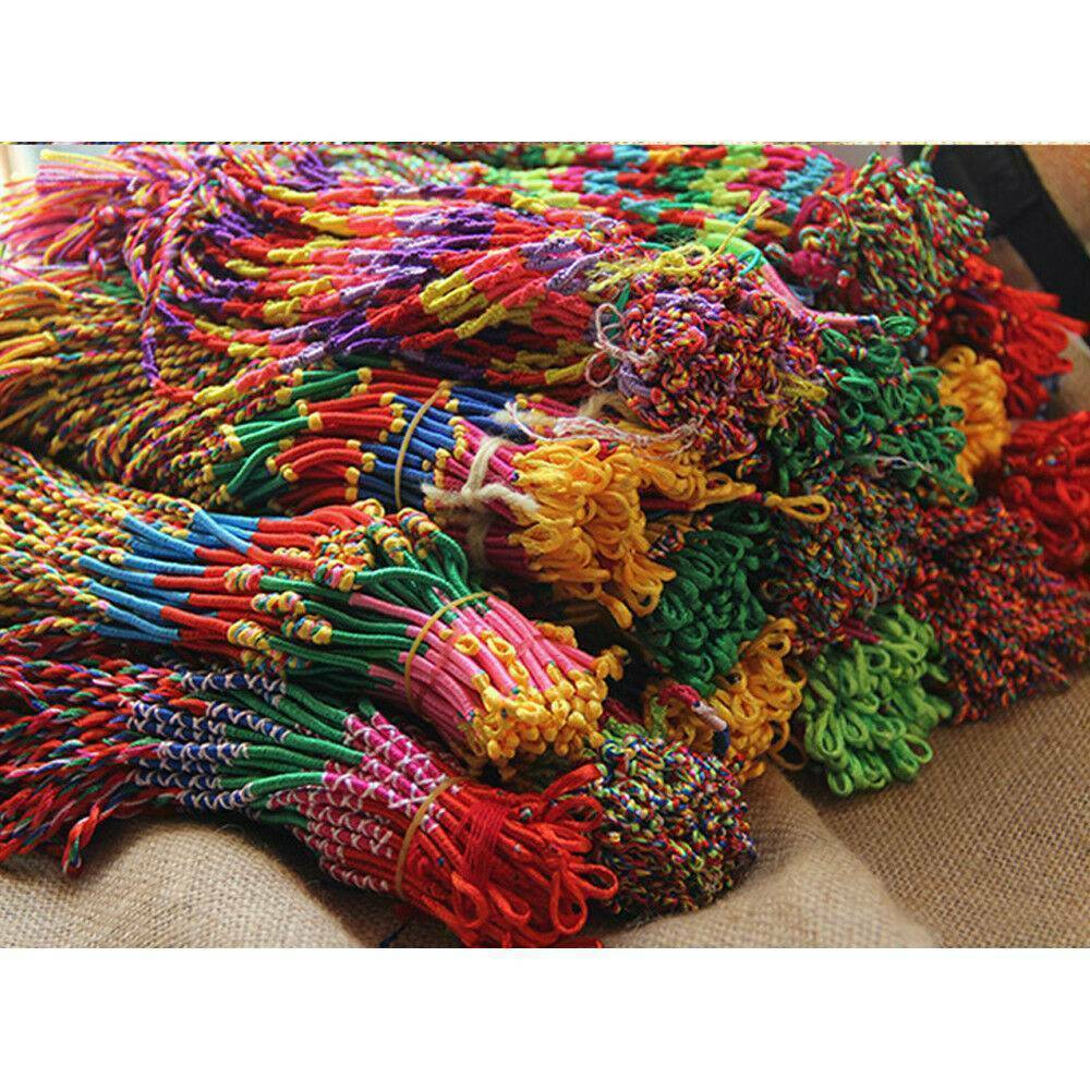 10X Lucky FRIENDSHIP BRACELETS Woven Braided Hippie Boho Surf Bracelet Anklet