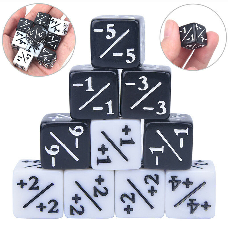 10x Dice Counters 5 Positive +1/+1 & 5 Negative -1/-1 For Gathering Table WGJ Lt