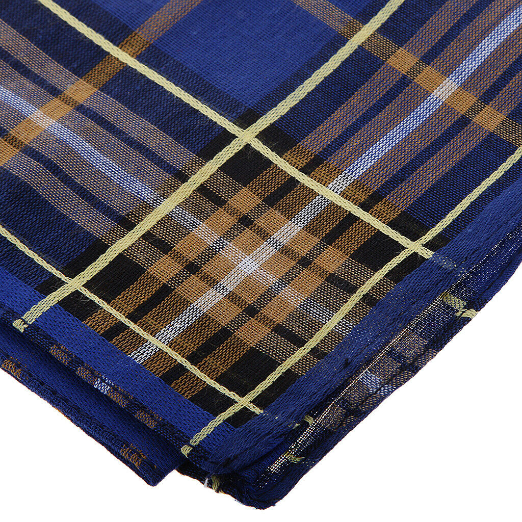 24x Unisex Classic Plaid 100% Cotton Handkerchiefs Hanky Pocket Square Mixed