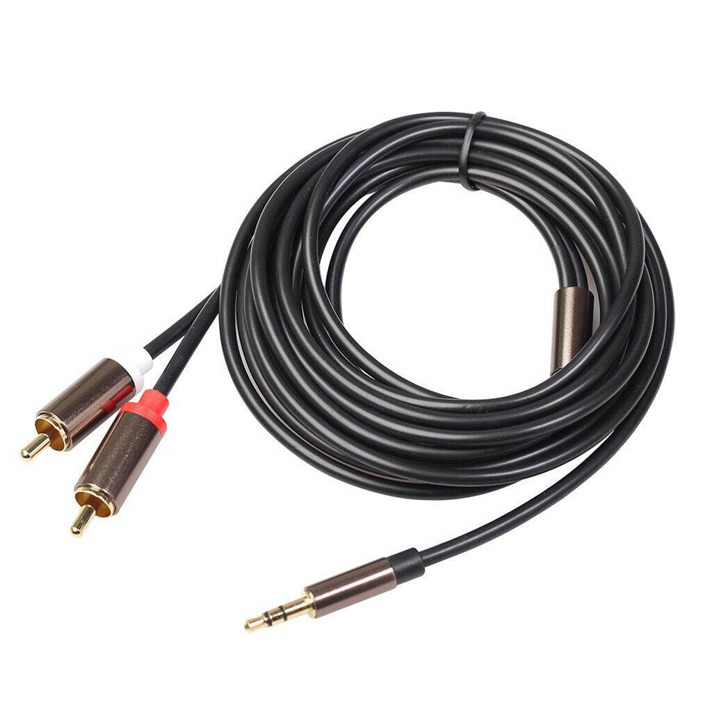 3.5 to Dual Lotus Converter Electronic Connecting Cable f/ Laptop MP3 MP4 2m