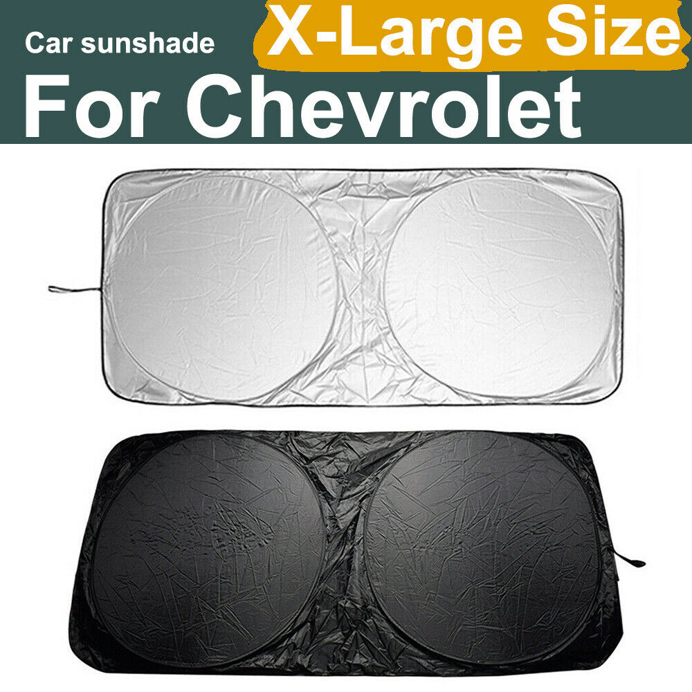 For Chevy Windshield Sun Shade UV Heat Shield Huge Jumbo Fit Truck Van MPV RV