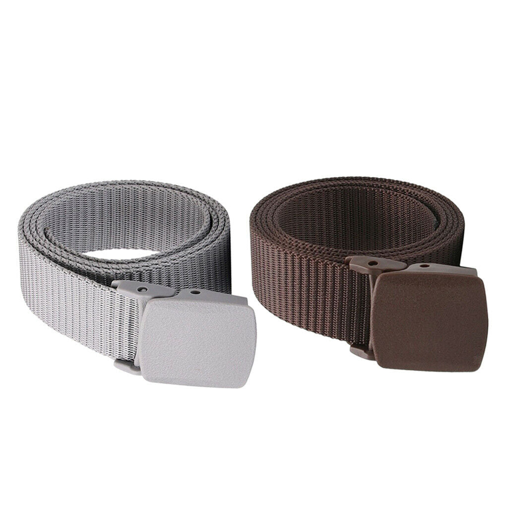 2x Unisex Casual Army Nylon Webbing Belt Long Police Utility Waistbelt