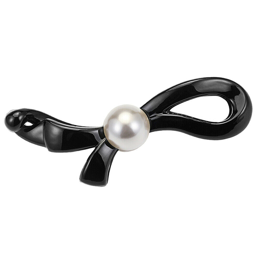 Fashion Women's Pearls Bow Banana Hair Clip Barrette Hairpin Hair Grip