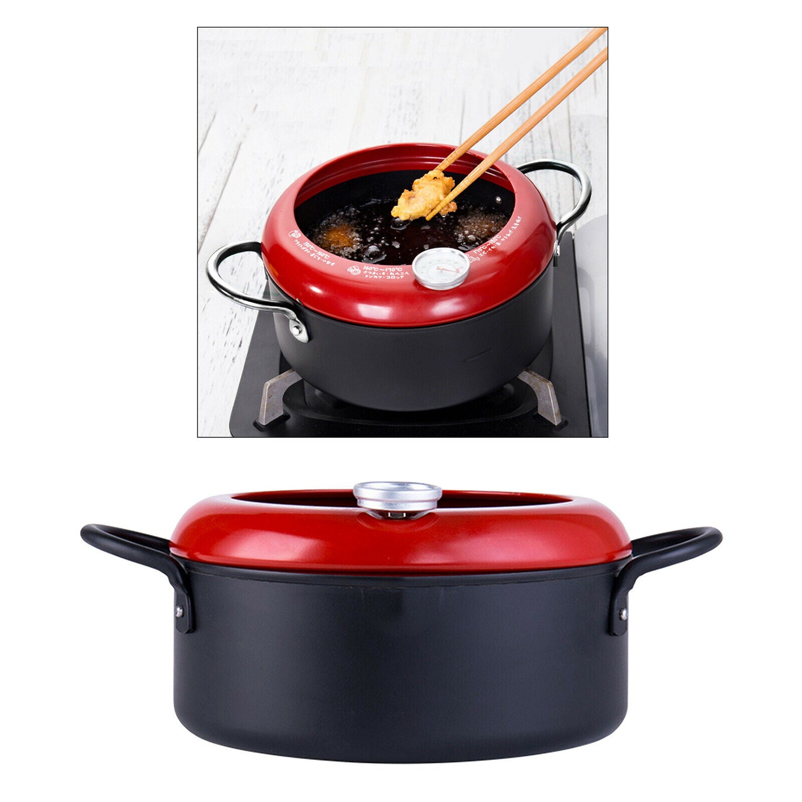 Non-stick Mini Deep Frying Pot with Lid Tempura Fryer Pan Fried Chicken Pots