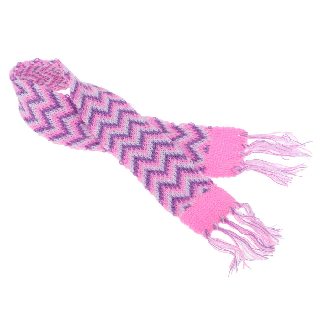 Lovely Hand Knitted Scarf with Striped Tassels for 18 Inch American Wrist AG